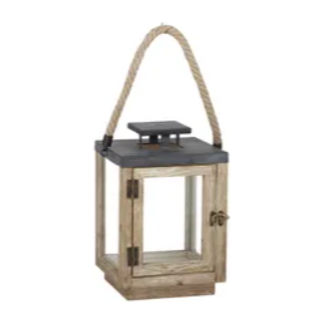 Wood & Glass Hanging Lantern